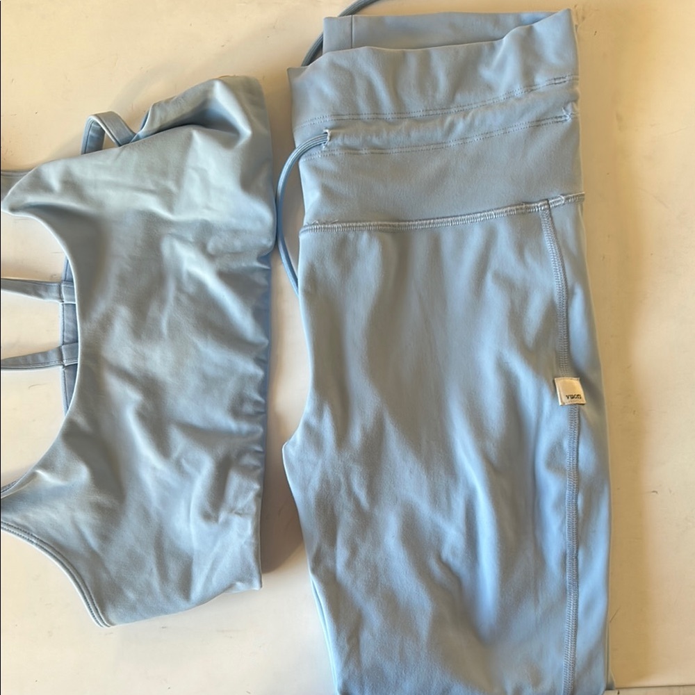 Lululemon Light Blue Sports Bra and Leggings Set